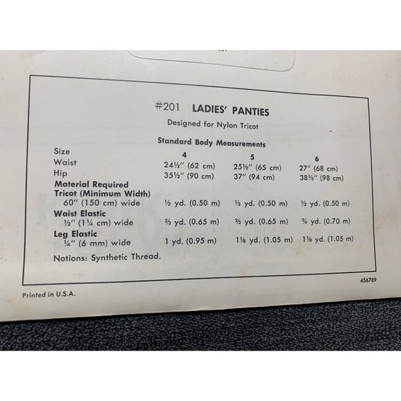 Kwik Sew Misses Panties Sewing Pattern sz 4 5 6 201 - uncut - Picture 4 of 9